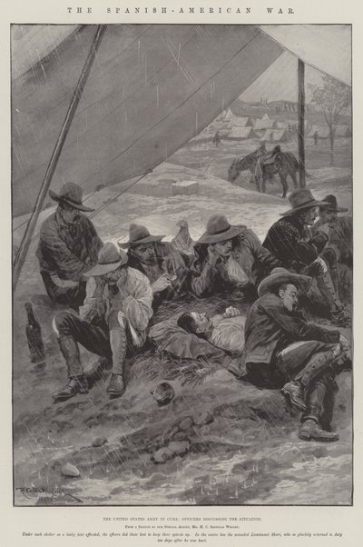 The Spanish-American War, the United States Army in Cuba, Officers discussing the Situation by Richard Caton Woodville junior